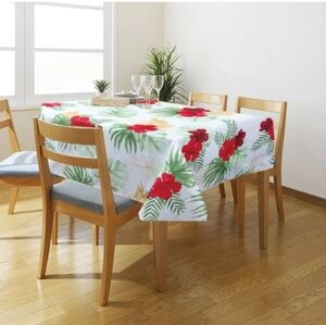 Luau Party Tablecloth Hibiscus Tropical Dining Table Decor 58x94
